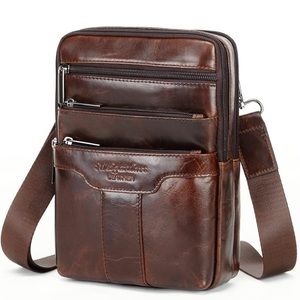 MEIGARDASS LEATHER Small leather, sling shoulder bag for men